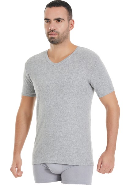 Yıldız 3'lü %100 Pamuk Ribana V Yaka T-Shirt Q60