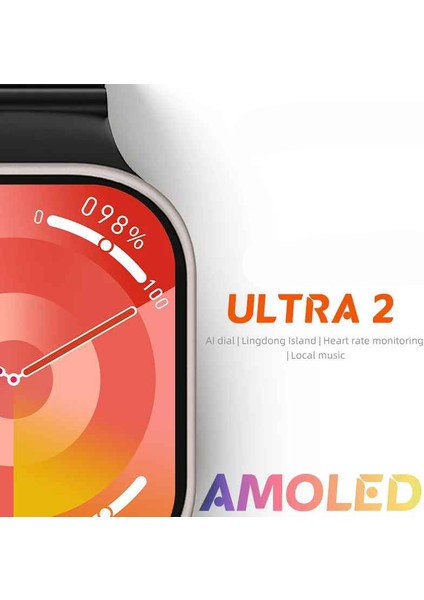 Hw Ultra 2 49MM 2.1inç Amoled Ekran "3 Kordon" Chatgpt+Pusula Özellikli Watch Ultra 2 Akıllı Saat