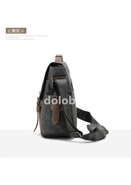 2023 Yeni Avrupa ve Amerikan Trendy Retro Erkek Omuz Çantası Rahat Pu Deri Basit Resmi Belge Erkek Crossbody Çanta (Yurt Dışından)