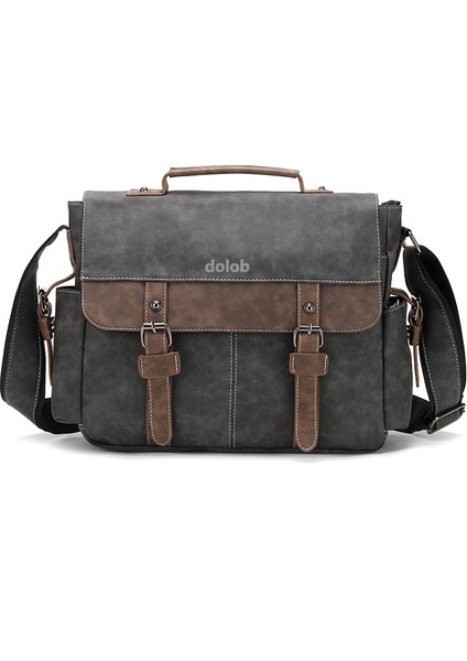 2023 Yeni Avrupa ve Amerikan Trendy Retro Erkek Omuz Çantası Rahat Pu Deri Basit Resmi Belge Erkek Crossbody Çanta (Yurt Dışından)