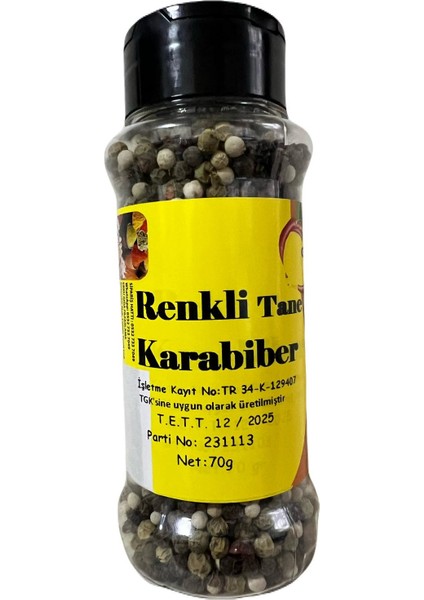 Yeşil Selenay Renkli Tane Karabiber 70 gr