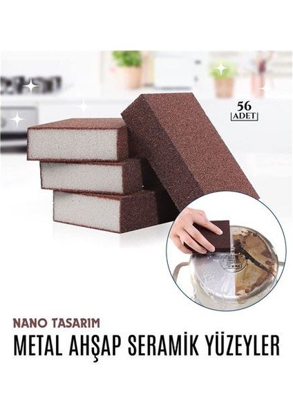 40+16 Adet Nano Metal Ahşap Sert Yüzey Temizlik Süngeri