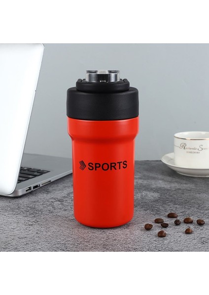 304 L Çelik Kırmızı 500 ml Pipetli Spor Suluk Matara CIN482KR