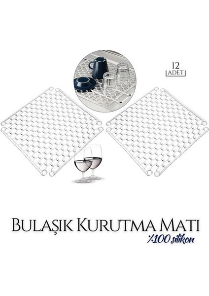 8+4 Adet Silikon Bulaşık Kurutma Matı A.barreira Design