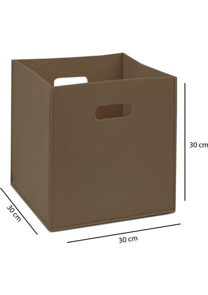 30X30 cm Çok Amaçlı Organizer Keçe Sepet Kahverengi