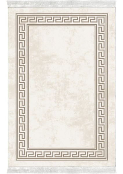 Dijital Salon Halısı Yıldız Deri Kaymaz Taban Saçaklı Modern Cassietta Krem fiyatları