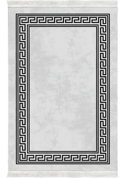 Dijital Salon Halısı Trend Keçe Kaymaz Taban Saçaklı Modern Cassietta Antrasit fiyatları