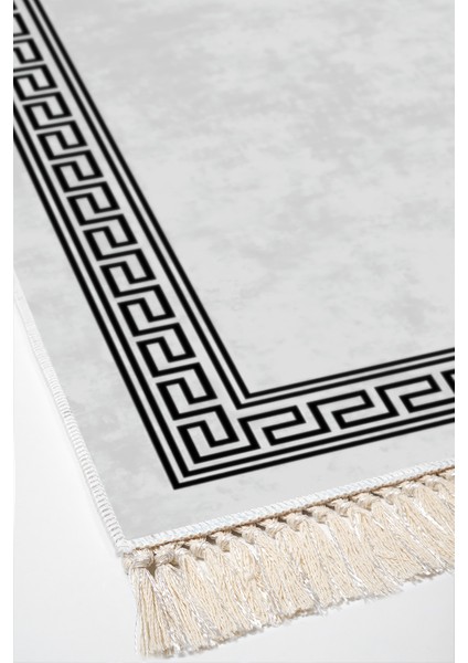 Dijital Salon Halısı Trend Keçe Kaymaz Taban Saçaklı Modern Cassietta Antrasit fırsatları