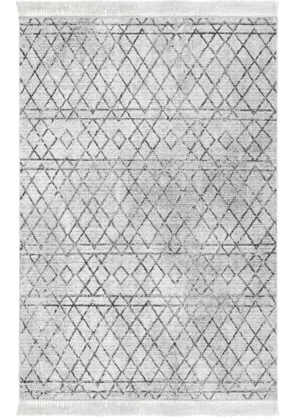 Dijital Salon Halısı Trend Keçe Kaymaz Taban Saçaklı Iskandinav Nydia Gri fiyatları