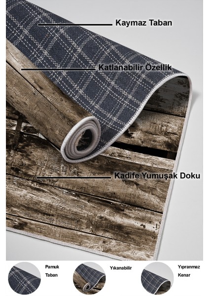 Dijital Salon Halısı Star Pamuk Kaymaz Taban Modern Alannah Kahve indirimleri