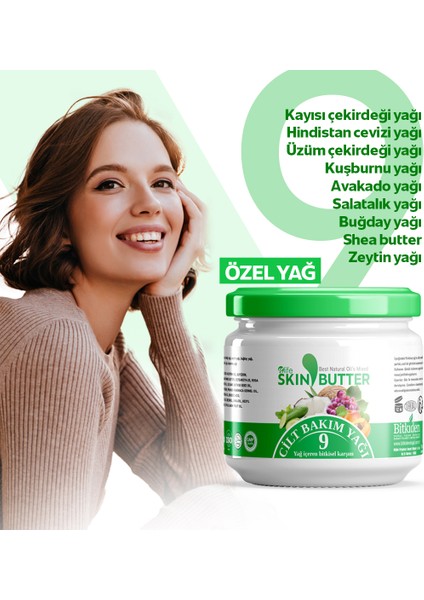 Skin Butter Cilt Bakım Kremi 9 Bitkisel Yağ Karışımı 190 ml