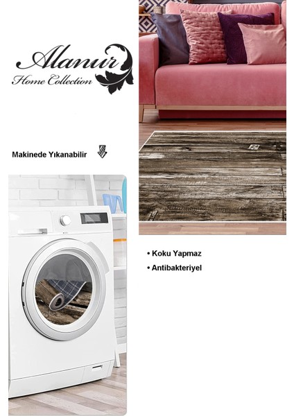 Dijital Salon Halısı Star Pamuk Kaymaz Taban Modern Alannah Kahve modelleri