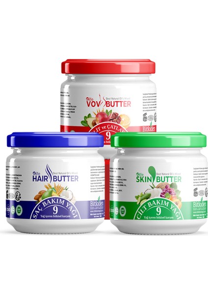 3 Lü Butter Set Hair Butter Vov Butter Skin Butter Tüm Ciltler 190X3 ml