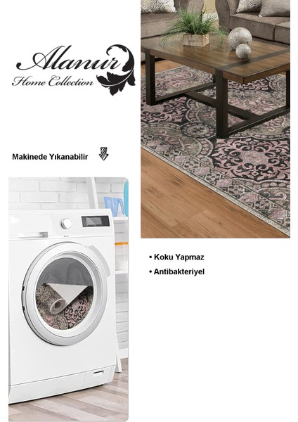 Dijital Salon Halısı Trend Keçe Kaymaz Taban Modern Osana Pudra