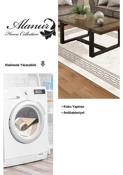 Dijital Salon Halısı Yıldız Deri Kaymaz Taban Modern Cassietta Krem modelleri