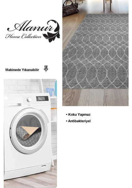 Dijital Salon Halısı Yıldız Deri Kaymaz Taban Iskandinav Celestine Gri modelleri