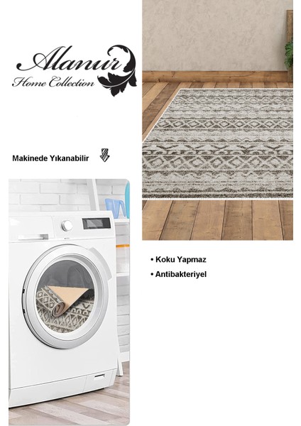 Dijital Salon Halısı Yıldız Deri Kaymaz Taban Iskandinav Mali Kahve modelleri