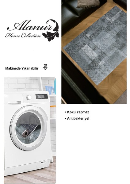 Dijital Salon Halısı Star Pamuk Kaymaz Taban Iskandinav Page Mavi modelleri