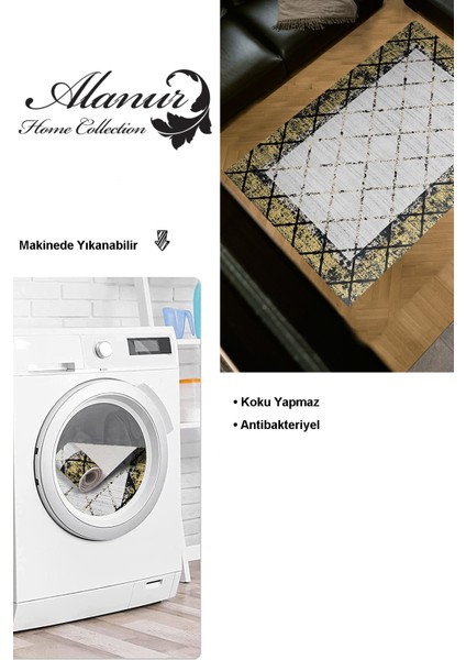 Dijital Salon Halısı Trend Keçe Kaymaz Taban Modern Doreen Sarı modelleri