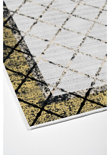 Dijital Salon Halısı Trend Keçe Kaymaz Taban Modern Doreen Sarı fırsatları