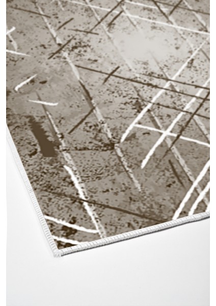 Dijital Salon Halısı Trend Keçe Kaymaz Taban Modern Allissa Kahve fırsatları