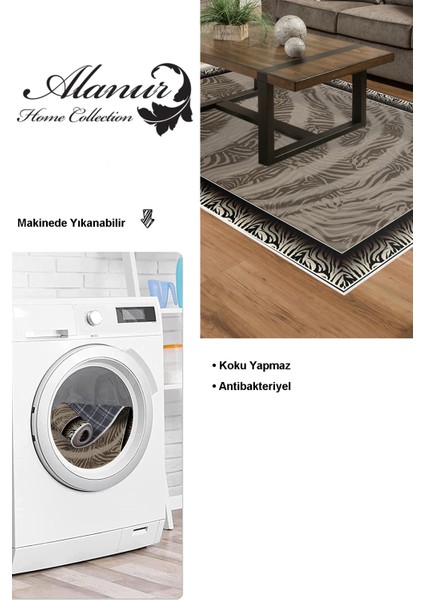 Dijital Salon Halısı Star Pamuk Kaymaz Taban Modern Patti Kahve modelleri