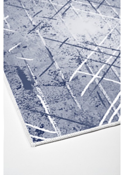 Dijital Salon Halısı Trend Keçe Kaymaz Taban Modern Allissa Mavi fırsatları