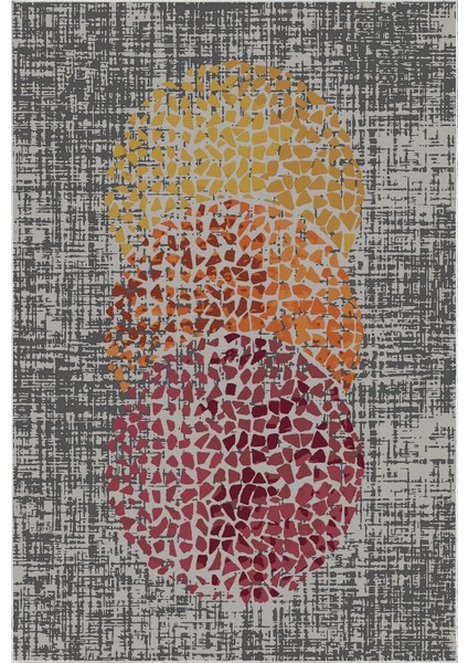 Dijital Salon Halısı Yıldız Deri Kaymaz Taban Modern Saeran Krem Oranj Kırmızı fiyatları