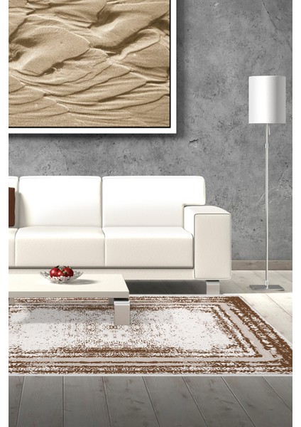 Dijital Salon Halısı Trend Keçe Kaymaz Taban Modern Mollie Krem