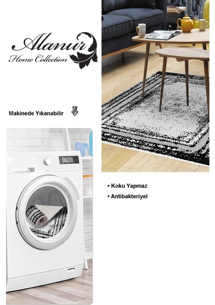 Dijital Salon Halısı Trend Keçe Kaymaz Taban Modern Mollie Siyah modelleri