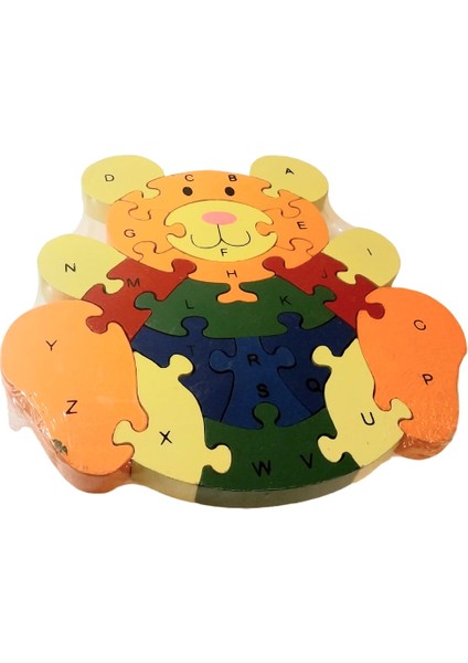 Harfleri ve Sayıları Öğreniyorum Eğitici Minik Ayı Figürlü Ahşap Puzzle