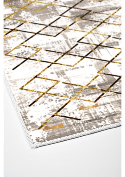 Dijital Salon Halısı Trend Keçe Kaymaz Taban Modern Brooklyn Gold fırsatları