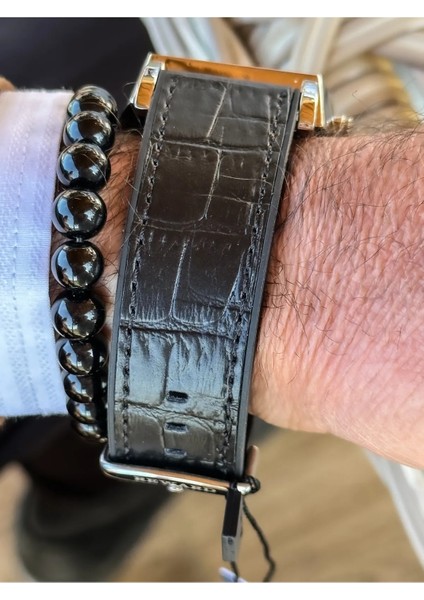 Marka Siyah Renk Deri Kordon Fonksiyonları Aktif Kare Kadran Erkek Kol Saati+Bileklik modelleri