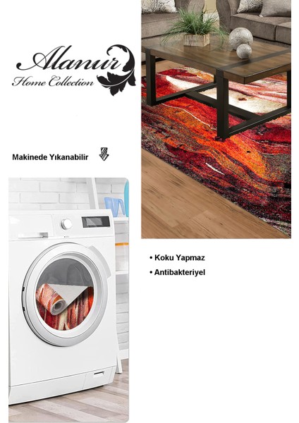 Dijital Salon Halısı Trend Keçe Kaymaz Taban Modern Araminta Bordo modelleri