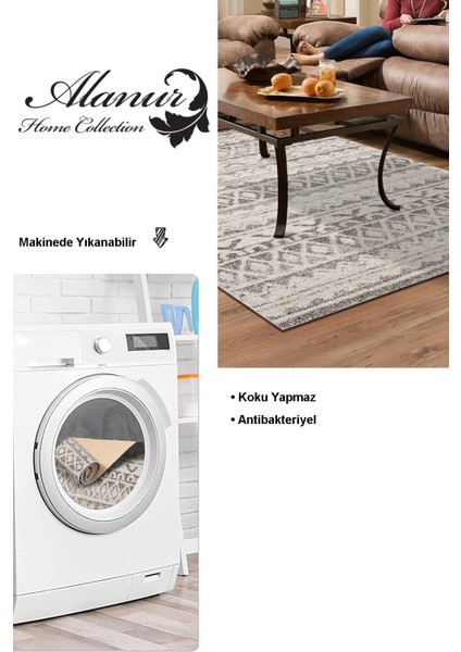 Dijital Salon Halısı Yıldız Deri Kaymaz Taban Iskandinav Mali Açık Kahve modelleri
