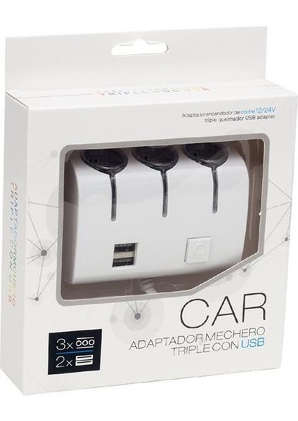 PM-18952 12V/24V Çift Usb'li 3'lü Oto Çakmak Çoklayıcı fiyatları