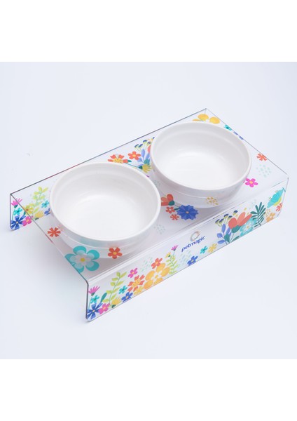 Akrilik Pleksi Evcil Hayvan Seramik Kaseli Mama ve Su Kabı fırsatları