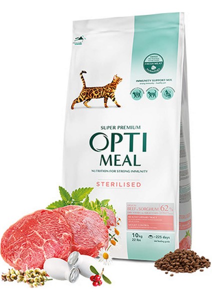 Süper Premium Dana Etli - Sorgumlu Kısır Kedi Maması 10 kg