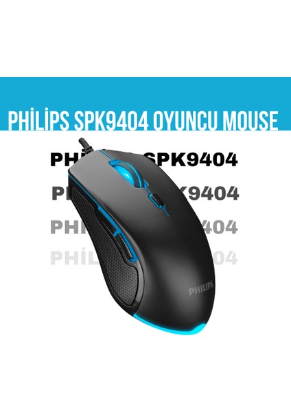 SPK9404 USB 6 Tuşlu Siyah 800/1000/1600/2400DPI Gaming Oyuncu Mouse (G404)