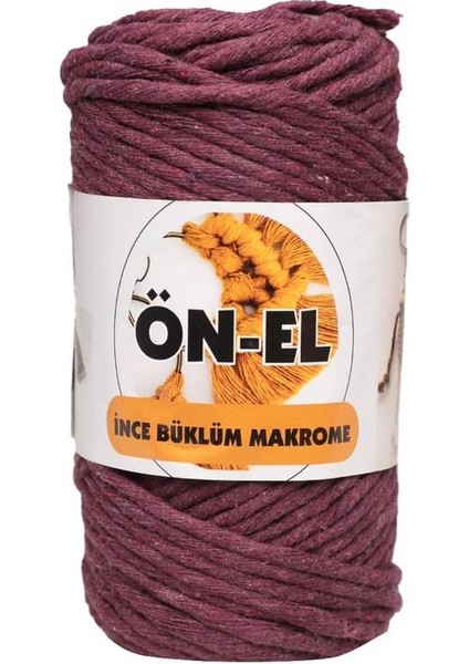 Ince Büklüm Tarama Makrome Ipi 250 Gr. | Bordo