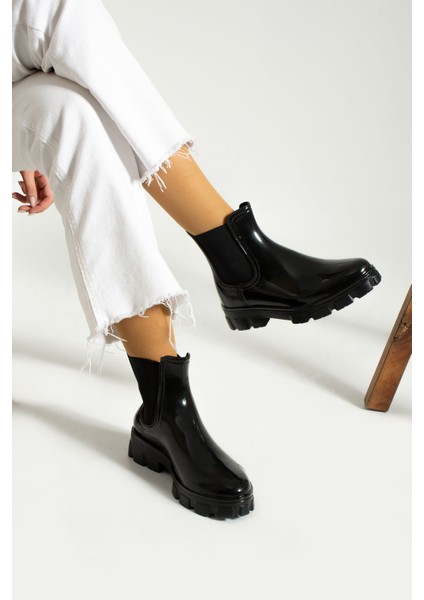 Kadın Siyah Su Geçirmez Yağmur Botu modelleri