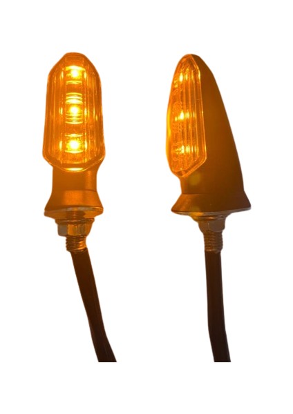Motosiklet Sinyal Lamba Üniversal 12V Beyaz Cam Sarı LED 2'li modelleri