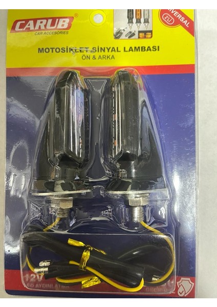 Motosiklet Sinyal Lamba Üniversal 12V Beyaz Cam Sarı LED 2'li fırsatları