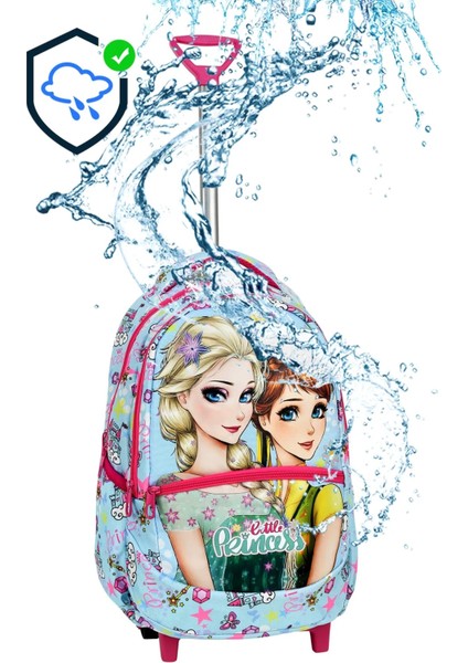 Çekçekli Okul Çantası Çekmeli Okul Çantası Tekerlekli Okul Çantası Mavi Frozen