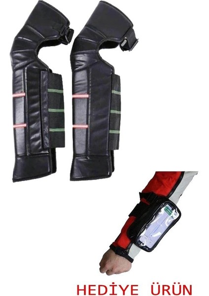 Diz & Bacak Koruma Deri Reflektörlü Yağmur & Rüzgar & Soğuğa Karşı ( Kol Telefon Tutucu Çanta Hediyeli )