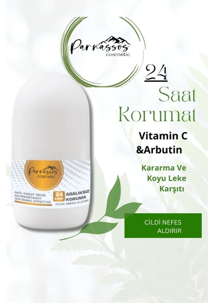 Cosmetic Unisex Roll-On 50 ml Vegan Arbutin ve C Vitamini İçeren Özel Formül