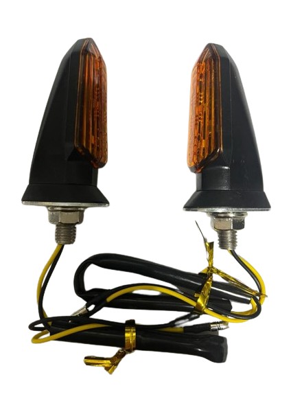 Motosiklet Sinyal Lamba Üniversal 12V Sarı Cam Sarı LED 2'li
