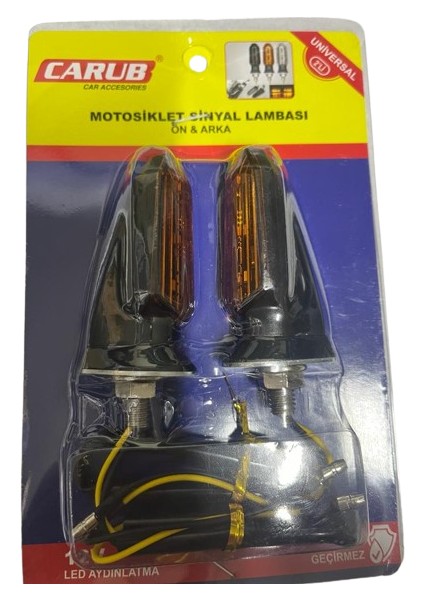 Motosiklet Sinyal Lamba Üniversal 12V Sarı Cam Sarı LED 2'li indirimleri