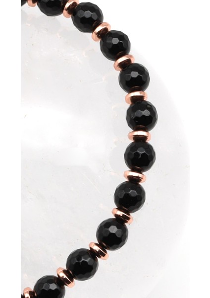 Oniks - Hematit Doğal Taş Makrome Örme Bileklik Fasetli Kesim fiyatları