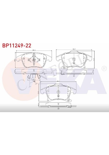 Mondeo-Smax-Galaxy Ön Fren Balatası 2015>2020 Veka 01 BP11249 22